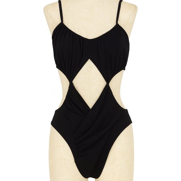 NWT Blooming Jelly Elegant Black One-Piece Swimsuit – - Picture 1 of 6
